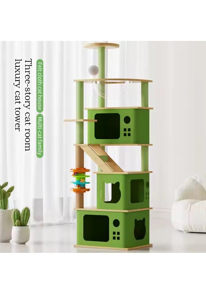 Cat Tree Cat Tower Kitten Condo House with Scratching Posts Cat Climbing Tree with Cat House Five-layer Cat Furniture 137 cm for Large Cat Pet tree Cat Bed easy to Assembly - Image 3