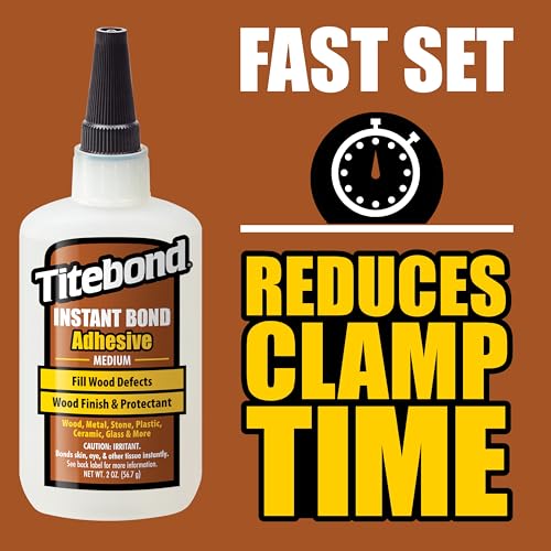 Titebond Instant Bond Medium Adhesive, 5-Second Bond, Home Repair, Woodworking, Crafts, Hairline Cracks, Filling Wood Knots, 4 oz. 6212 - Image 4