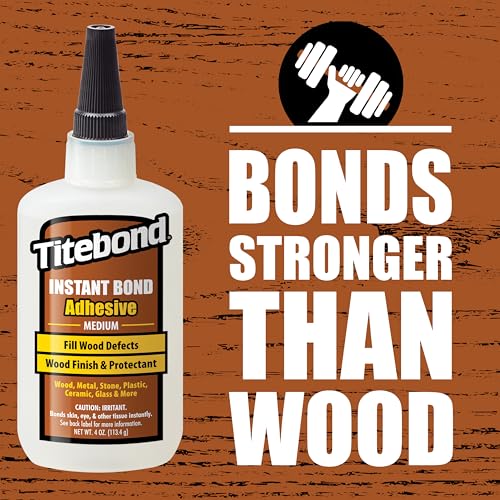 Titebond Instant Bond Medium Adhesive, 5-Second Bond, Home Repair, Woodworking, Crafts, Hairline Cracks, Filling Wood Knots, 4 oz. 6212 - Image 2