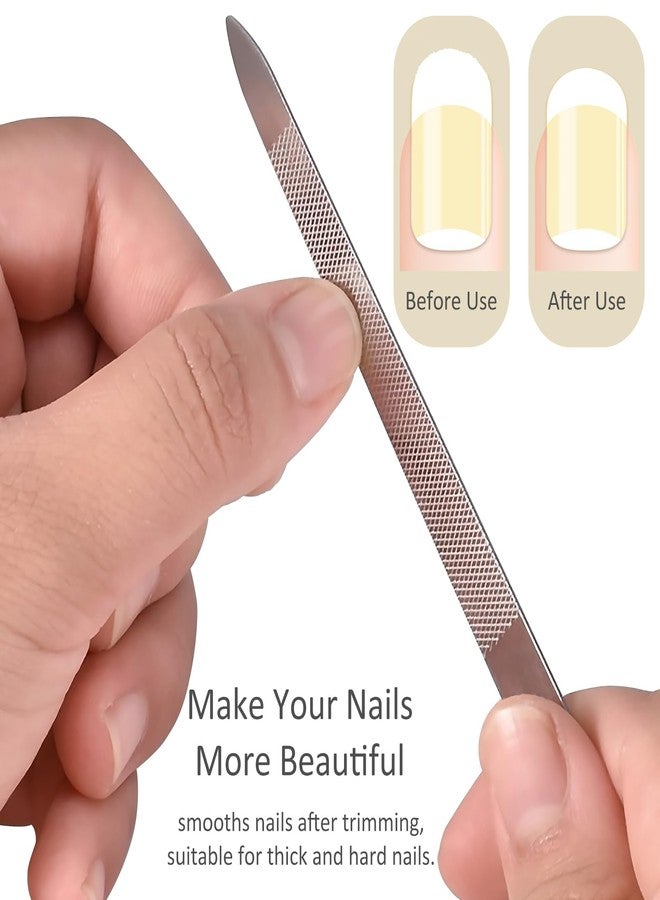 Jaasuee 10-Pack Metal Nail Files for Natural Nails - Stainless Steel, Thin, Durable with Curved Sharp Pointed Tip, Double-Sided Manicure and Pedicure Tools - Image 3