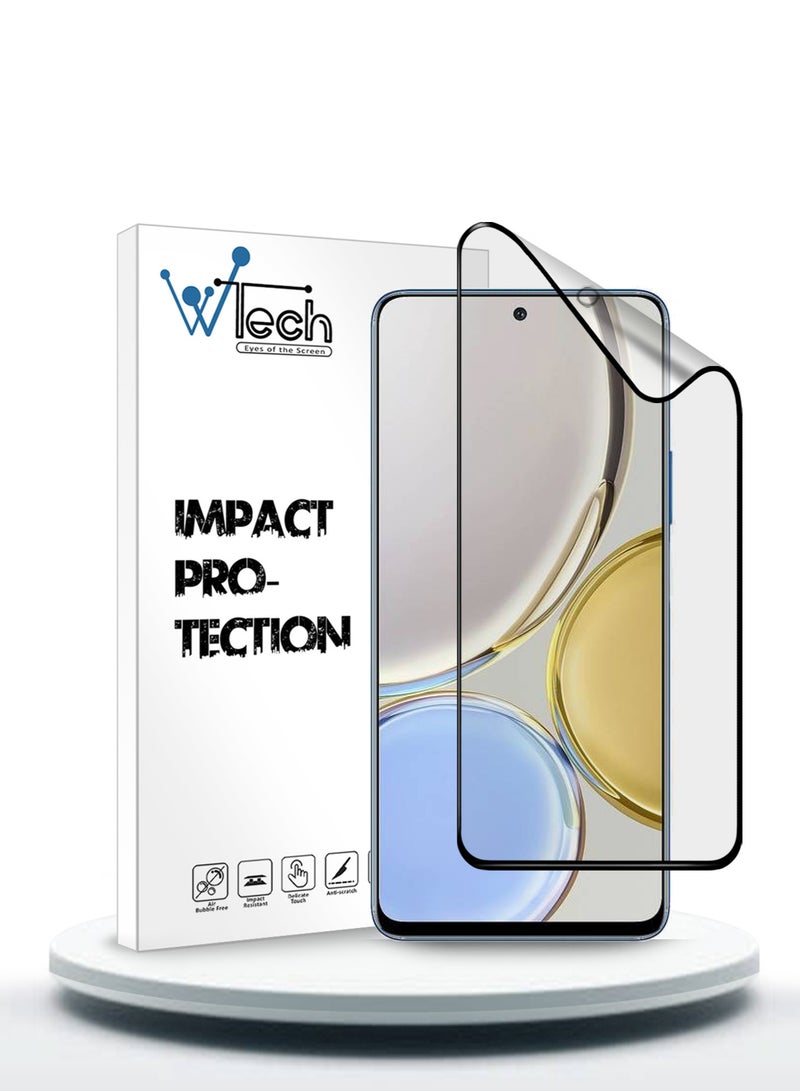 Wtech Nano Ceramic Full Glue Full Cover Matte Flexible Screen Protector For Honor X9 4G / 5G 2022 Clear/Black - Image 1