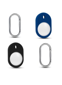 Y&D Silicone Case for AirTag AirTag Keychain (2021) Suitable Kids Elder Protective - Black and Blue (2 Pack)  - Image 1