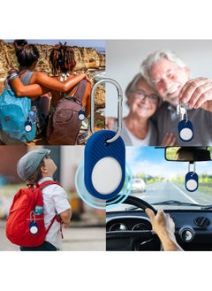 Y&D Silicone Case for AirTag AirTag Keychain (2021) Suitable Kids Elder Protective - Black and Blue (2 Pack)  - Image 2