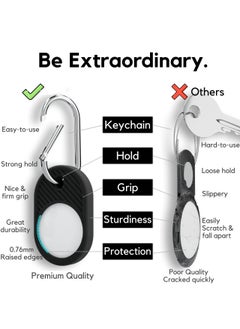 Y&D Silicone Case for AirTag AirTag Keychain (2021) Suitable Kids Elder Protective - Black and Blue (2 Pack)  - Image 5