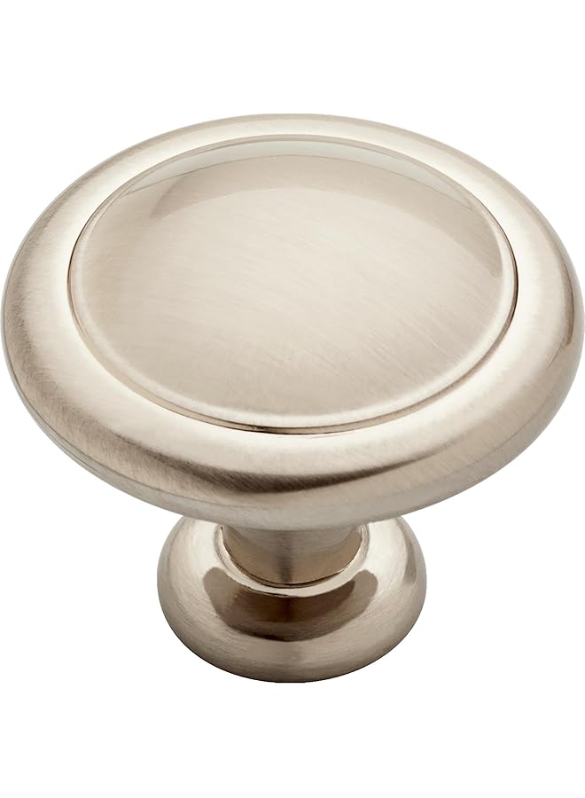 promass Round Ringed Kitchen Cabinet Knobs Or Drawer Knobs 1-1/4" (32mm), 10-Pack Satin Nickel Cabinet Hardware P35597K-Sn-B - Image 1