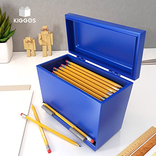 Kiggos Pencil Dispenser Holder Blue Stainless Steel Dispenser for Pencils with 6 Beautiful Stickers for Decoration Metal Pencil Dispenser for Classroom Home Office Teachers Students (Pencils Not Included) - Image 4
