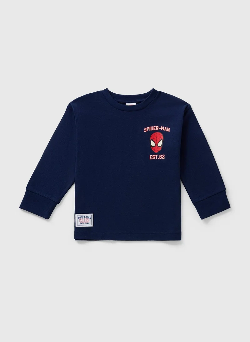Matalan Spiderman Boys Navy Long Sleeve Top