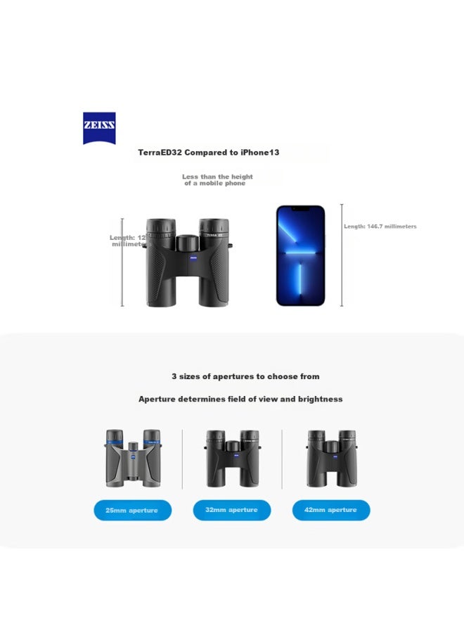 Zeiss Binoculars, Portable High-definition High-magnification Schott Ed Glass, 8x32, For Land Military Use, Travel, Concerts, And Bird Watching - Image 2