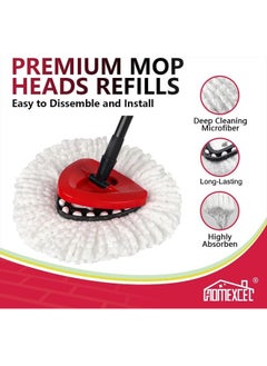 HOMEXCEL Mop Replacement Heads Compatible with O-Cedar EasyWring Spin Mop 2 Pack-Washable Microfiber Spin Head Refills-Easy Cleaning Mop Head Replacement  - Image 3