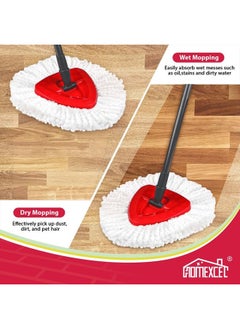 HOMEXCEL Mop Replacement Heads Compatible with O-Cedar EasyWring Spin Mop 2 Pack-Washable Microfiber Spin Head Refills-Easy Cleaning Mop Head Replacement  - Image 4