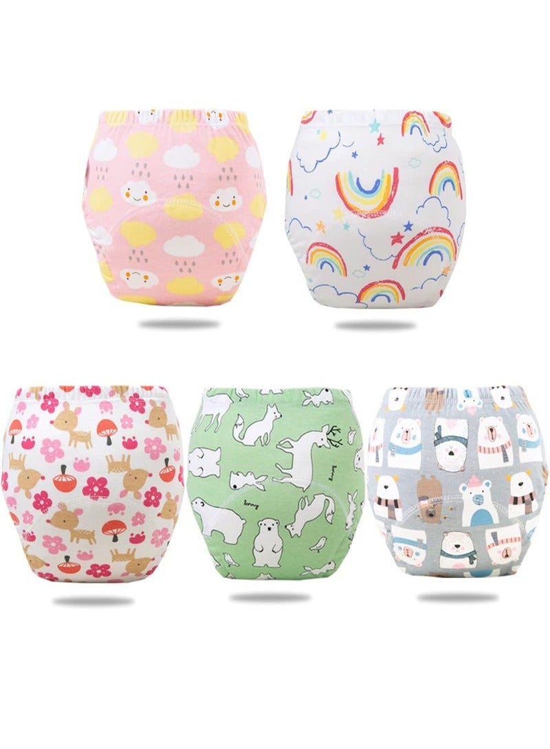 Beauenty 5 pieces 6 Layer Breathable Cotton Training Baby Potty Training Pants, Breathable Potty Training Underwear - Image 1