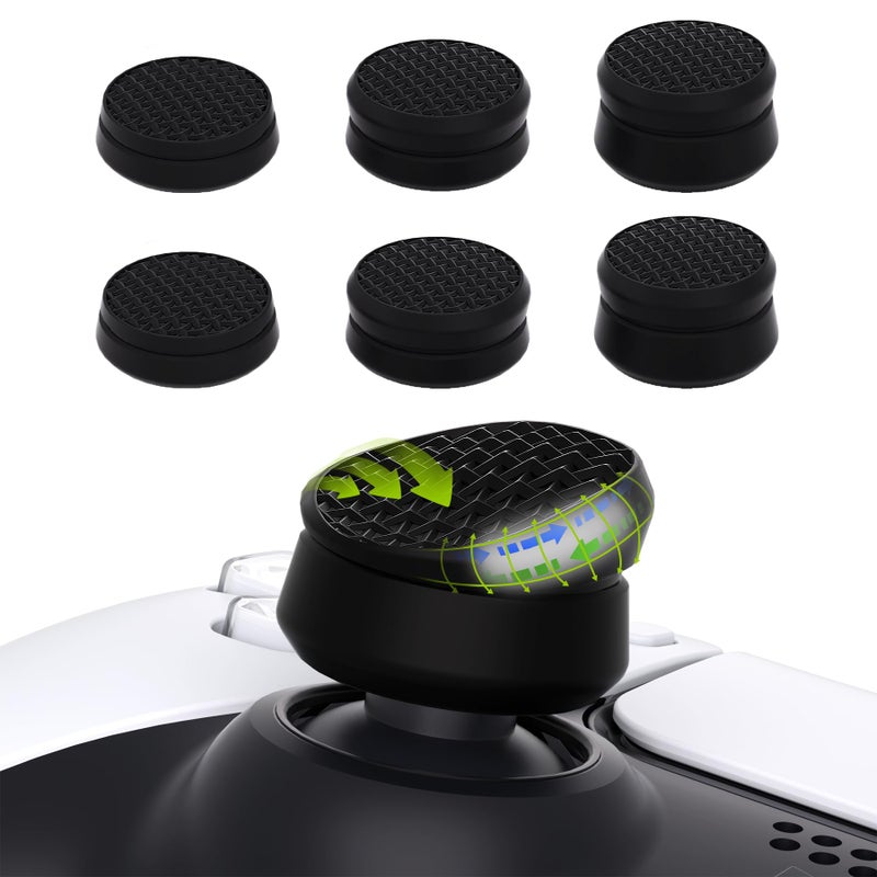 PlayVital 3 Height Armor Thumbs Cushion Caps Thumb Grips for ps5, for ps4, Thumbstick Grip Cover for Xbox Core Wireless Controller, Thumb Grip Caps for Xbox One, Elite Series 2, for Switch Pro - Black - Image 1