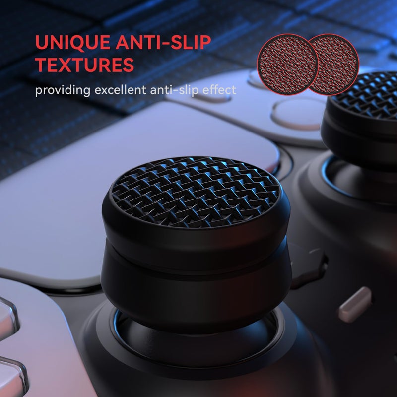 PlayVital 3 Height Armor Thumbs Cushion Caps Thumb Grips for ps5, for ps4, Thumbstick Grip Cover for Xbox Core Wireless Controller, Thumb Grip Caps for Xbox One, Elite Series 2, for Switch Pro - Black - Image 5