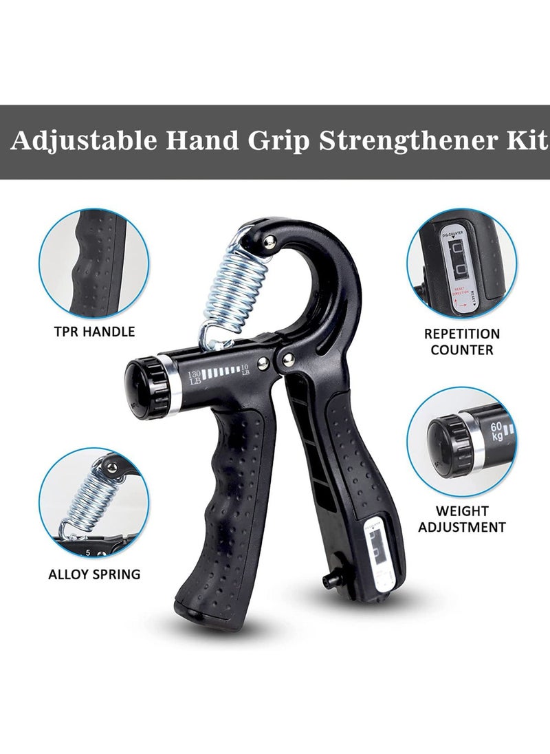 Rock Pow 3PCS Hand Grip Strengthener, Adjustable Finger Exerciser and Finger Stretcher Grip Strength Trainer Finger Resistance Band, Finger Flexion Extension Training Relieve Wrist & Thumb Pain (3 PCS)  - Image 3