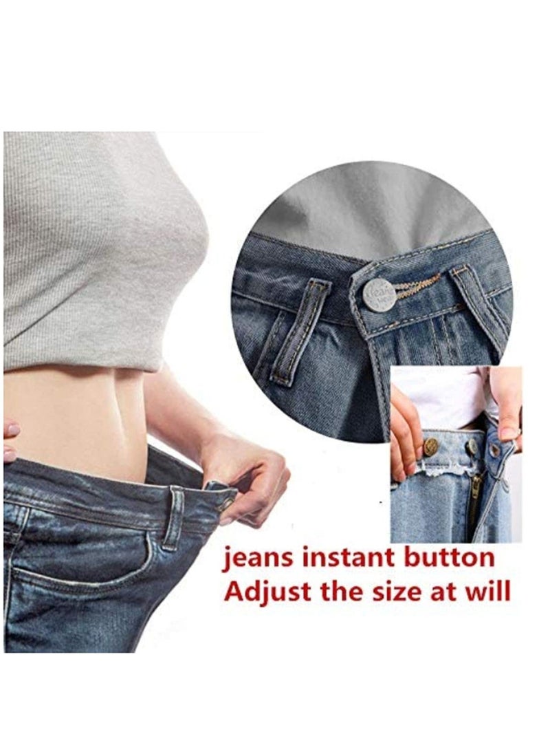 8 Pcs Button Pins for Jeans Pants, No Sew Perfect Fit Jean Button Tightener Removable Button Reusable, Adjuestable Pants Waist Size Instant Reduce Too Big Pants Waist  - Image 2