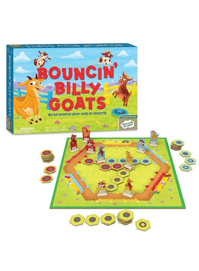 Peaceable Kingdom Bouncin’ Billy Goats Family Board Game - Practice Strategy with Family Games for Kids and Adults - Image 1