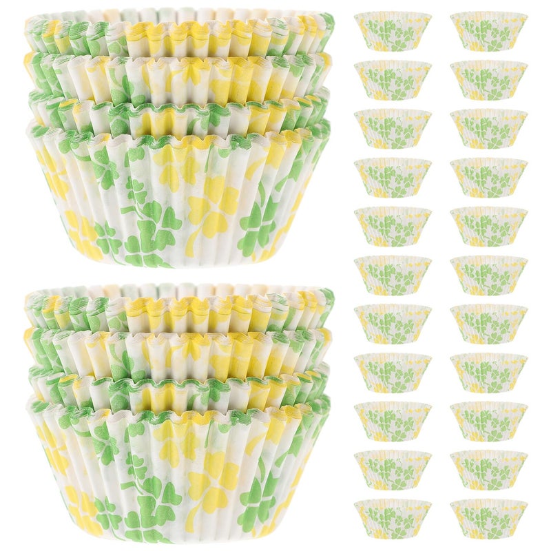 Clover Pattern Paper Muffin Liners 100 Pcs Oil Resistant Baking Cups For Wedding Party - Image 2