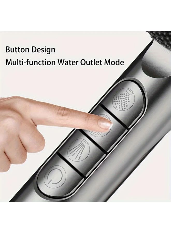 رأس دش عالي الضغط بفلتر 4 سرعات مع فرشاة تدليك قابلة للفصل باللون الأبيض - Image 5