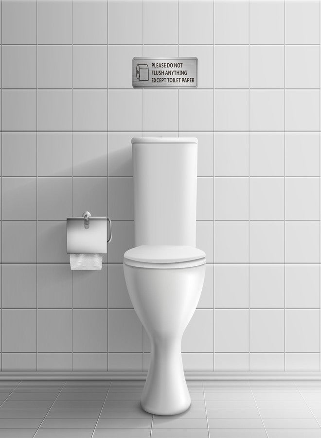 MongFun Do Not Flush Anything Except Toilet Paper Sign for Bathroom, Do Not Flush Rules Bathroom Sign, (2 PACK) Self-adhesive Aluminum Metal Signs for Business and Home (9 x 3 Inch, Brushed Aluminum) - Image 5