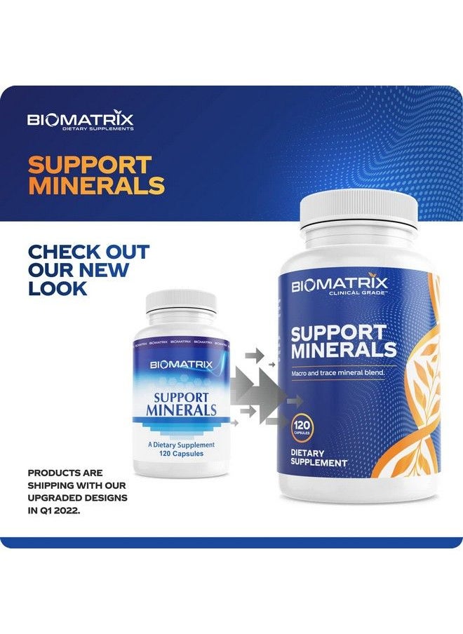 BioMatrix - Support Minerals Supplement With Chelated Zinc Copper Calcium Magnesium Boron Iodine Selenium Chromium Potassium Kreb Cycle Carriers Increase Bioavailability (120 Capsules) - Image 1