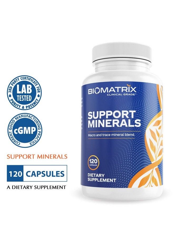 BioMatrix - Support Minerals Supplement With Chelated Zinc Copper Calcium Magnesium Boron Iodine Selenium Chromium Potassium Kreb Cycle Carriers Increase Bioavailability (120 Capsules) - Image 1