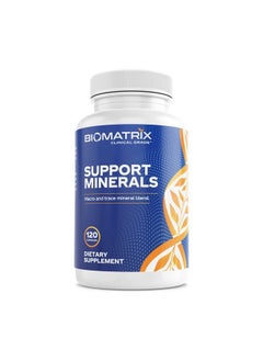 Support Minerals Supplement With Chelated Zinc Copper Calcium Magnesium Boron Iodine Selenium Chromium Potassium Kreb Cycle Carriers Increase Bioavailability (120 Capsules)