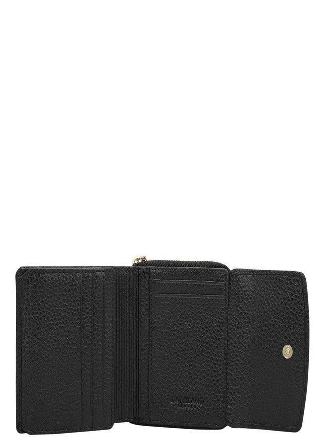 Da Milano Genuine Leather Black Flap & Zip Womens Wallet (10033OL) - Image 4