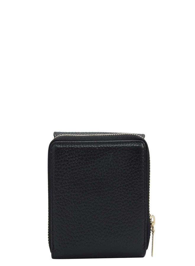 Da Milano Genuine Leather Black Flap & Zip Womens Wallet (10033OL) - Image 3