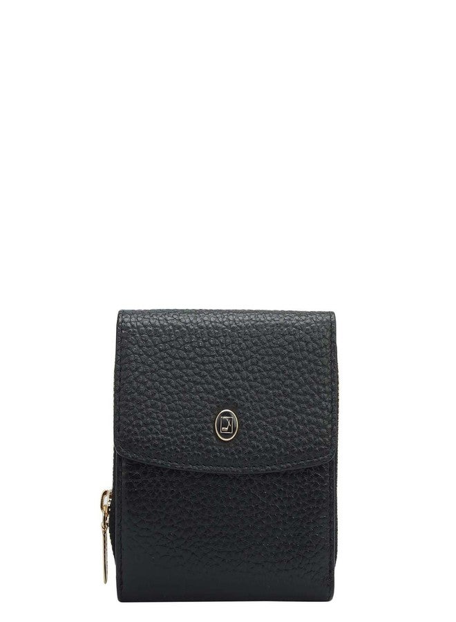 Da Milano Genuine Leather Black Flap & Zip Womens Wallet (10033OL) - Image 1