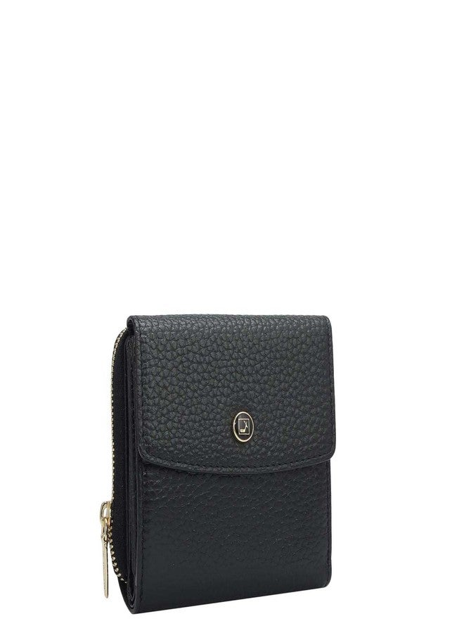 Da Milano Genuine Leather Black Flap & Zip Womens Wallet (10033OL) - Image 2