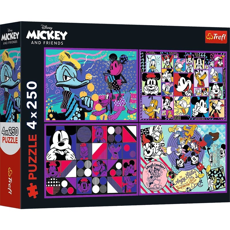 Trefl - Disney Mickey Mouse Adventures Series Puzzle (4x250) Pieces - 13308 - Image 1