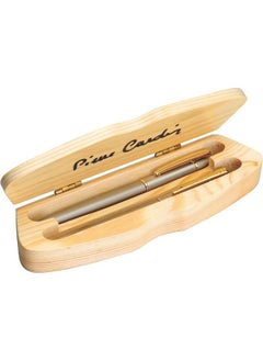 pierre cardin Eiffel Tower Premium Gift Set | Fancy Satin Nickle Finish Twist Mechanism Ball Pen With Roller Pen Set | Ideal For Christmas, New Year & Corporate Gifting  - Image 1