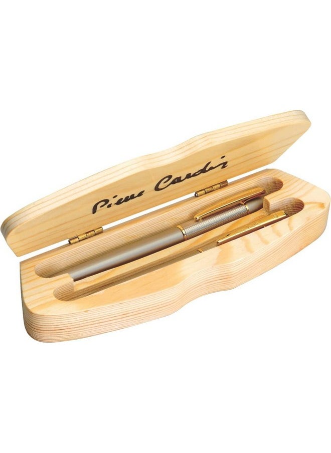 pierre cardin - Eiffel Tower Premium Gift Set | Fancy Satin Nickle Finish Twist Mechanism Ball Pen With Roller Pen Set | Ideal For Christmas, New Year & Corporate Gifting - Image 1
