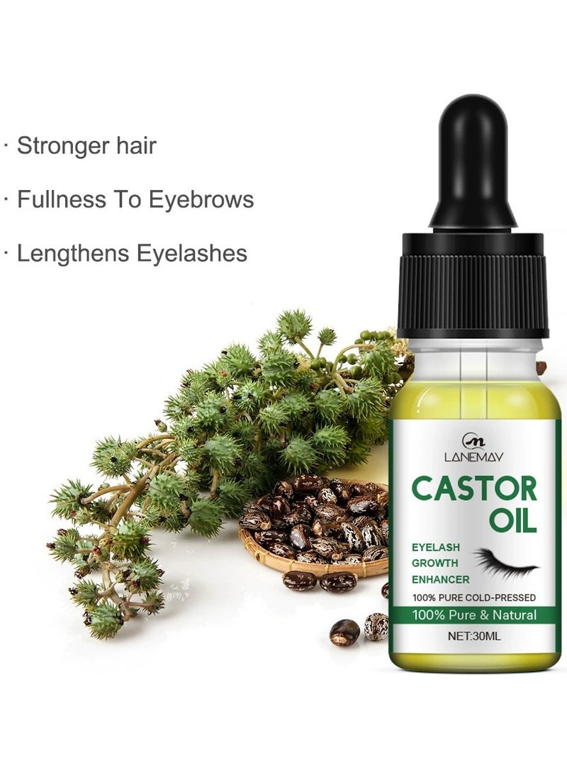 LANEMAY Castor Oil for Hair Growth Eyelash and Eyebrow Serum Natural Cold Pressed Oil for Hair Lash and Brow Nourishment  - Image 3