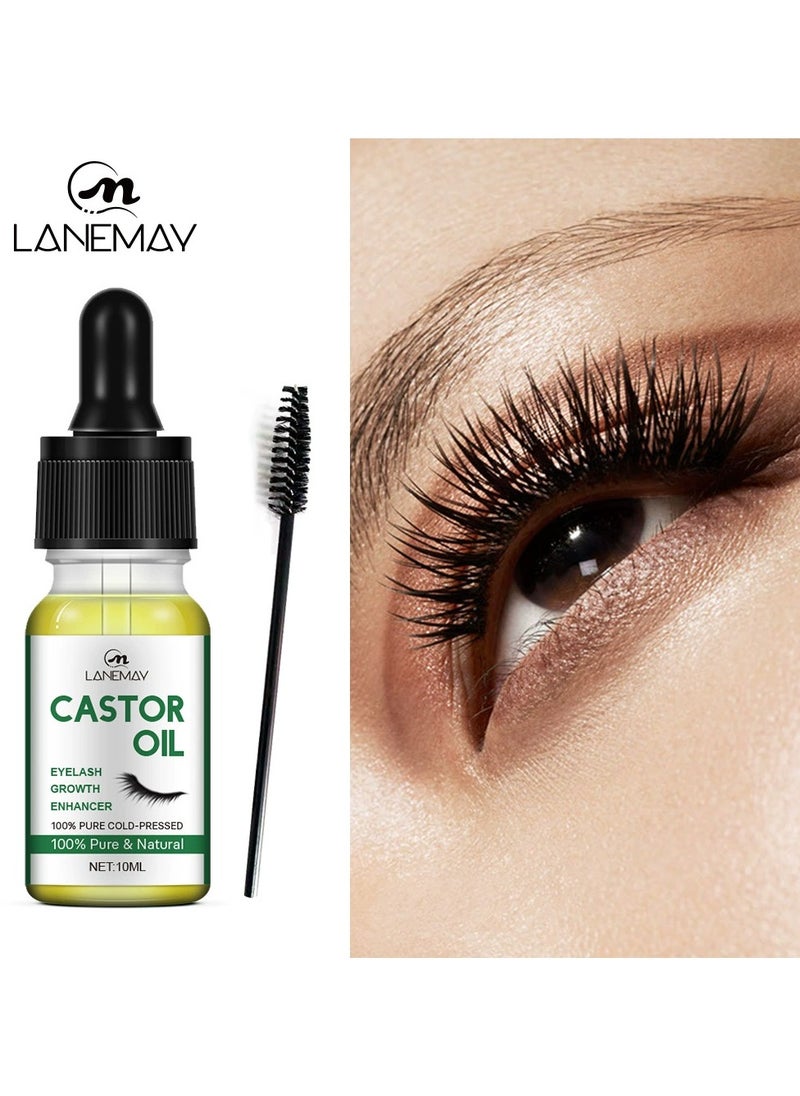 LANEMAY Castor Oil for Hair Growth Eyelash and Eyebrow Serum Natural Cold Pressed Oil for Hair Lash and Brow Nourishment  - Image 1
