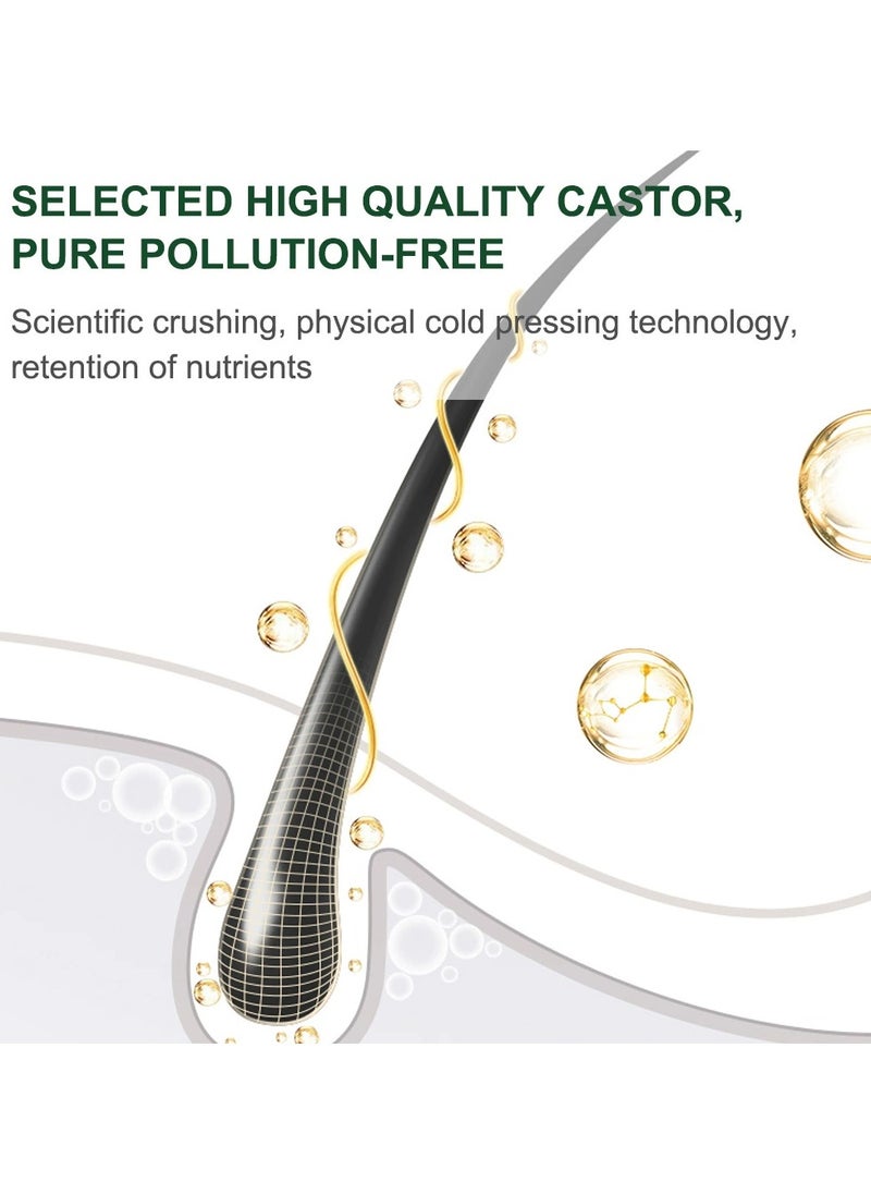 LANEMAY Castor Oil for Hair Growth Eyelash and Eyebrow Serum Natural Cold Pressed Oil for Hair Lash and Brow Nourishment  - Image 2