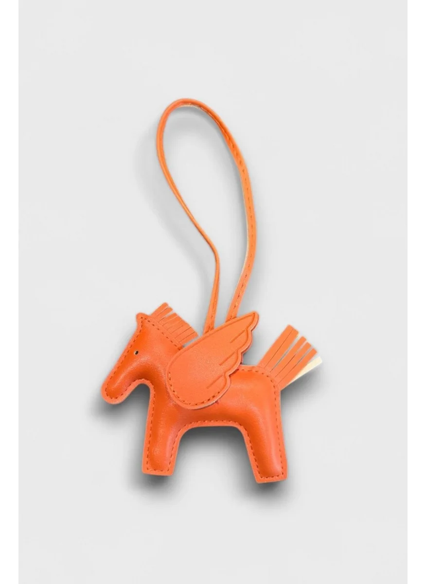 Bahels Viral Orange Horse Bag Charm Ornament