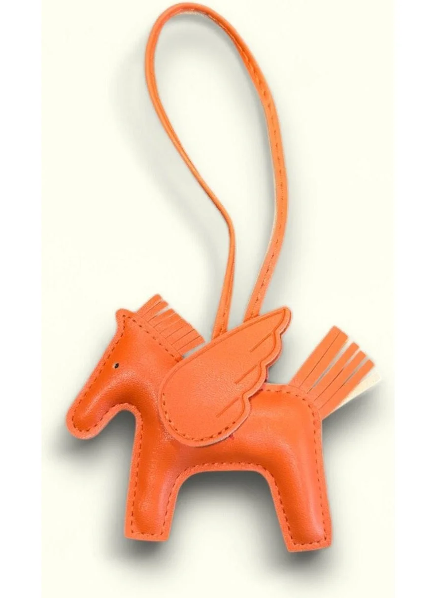 Bahels Viral Orange Horse Bag Charm Ornament