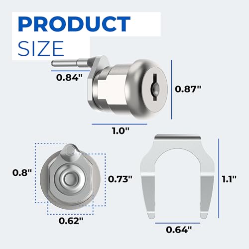 Xinafan HI17345 File Cabinet Lock for Hirsh Industries Replacement with 2 Keys Replaces W601W650 Metal Drawer Lock for Home Office Security Storage Cabinet Keyed Different - Image 3