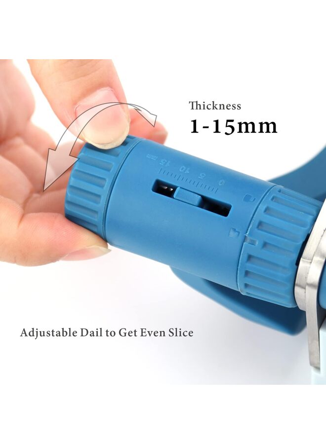 Multipurpose Cheese Slicer Cutter with Board for Arthritic and Weak Hands, Adjustable Thickness Dial for Block Cheese, Effortless Slicing  - Image 3