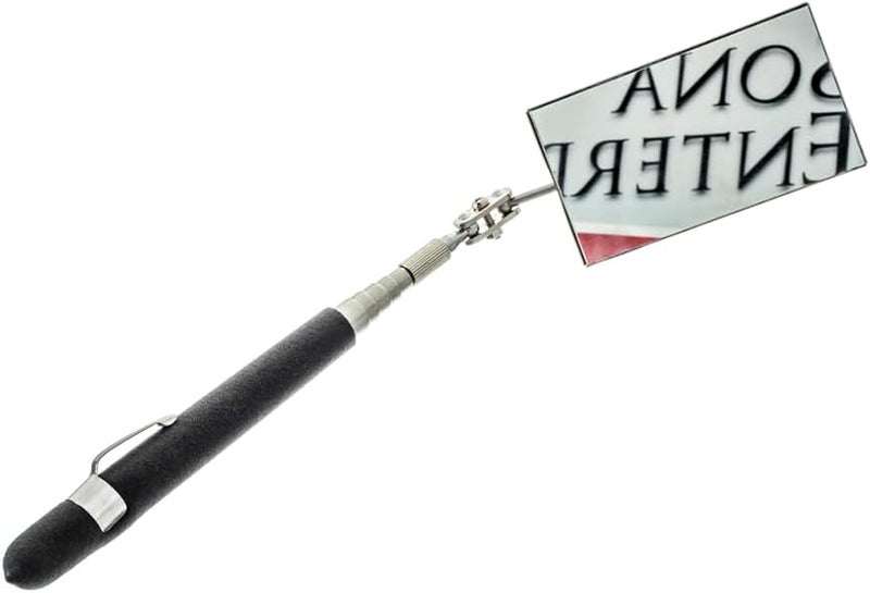 SE 33Inch Telescoping Rectangular Mirror with Cushion Grip Handle  Adjustable Pivoting 2x35 Inch Mirror for Automotive Home Inspection and HardtoReach Areas - Image 1