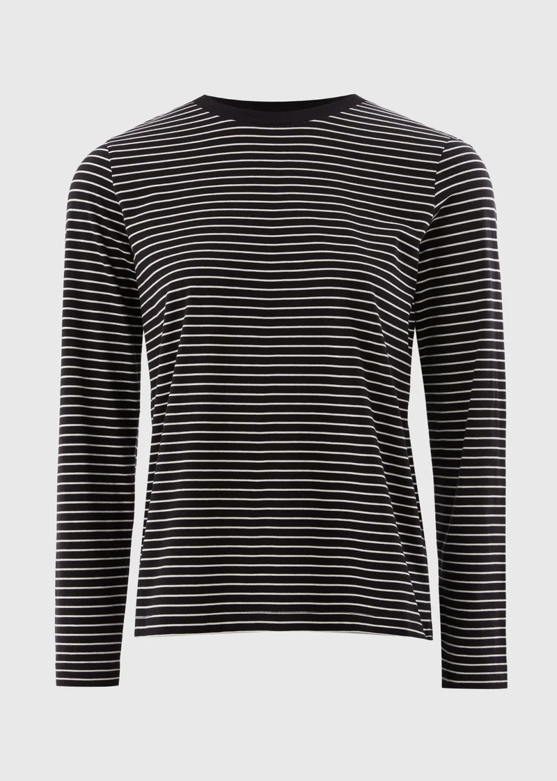 Matalan Black Stripe Long Sleeve Top