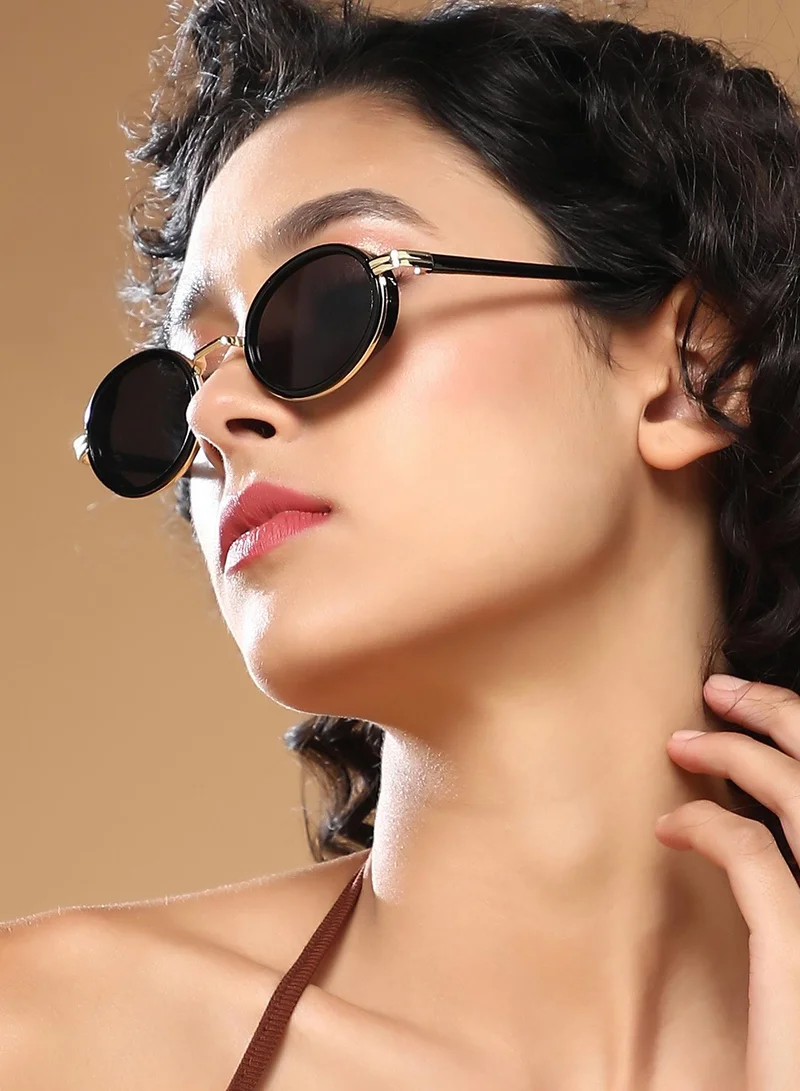 Haute Sauce Polarized Full Rim Oval Sunglasses For Women