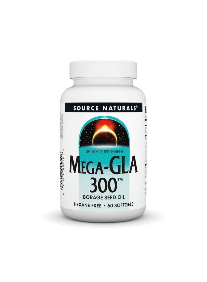 Source Naturals Mega-GLA 300 - Borage Seed Oil That is Hexane-Free - 60 Softgels - Image 1