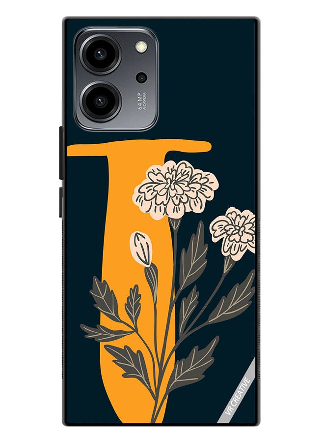VR CREATIVE Protective Case Cover For Honor 80 SE Alphabet T Design Multicolour - Image 1
