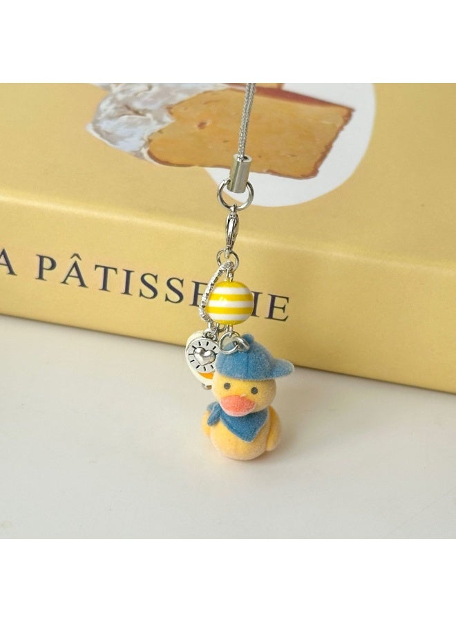 NIBEMINENT Phone Charm/ Chain Strap for Women Girls, Cute Flocked Small Animals Cell Phone Case Lanyard Wrist Strap 