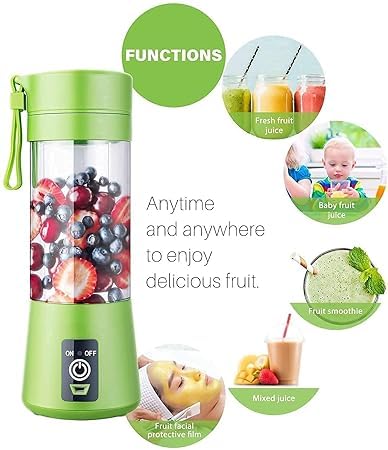 Aktnil 4 Blades Rechargeable Portable Electric USB Juice Maker Blender for Smoothie Juices Juicer Bottle Blender Grinder Mixer Fruit Juicer for All Fruits Vegetables Multicolor - Image 4