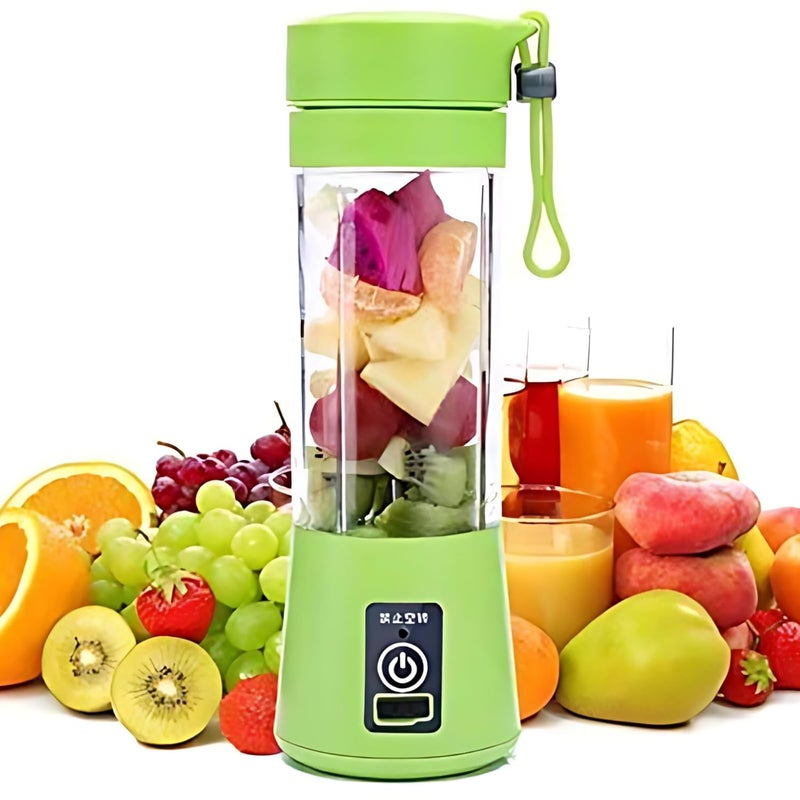 Aktnil 4 Blades Rechargeable Portable Electric USB Juice Maker Blender for Smoothie Juices Juicer Bottle Blender Grinder Mixer Fruit Juicer for All Fruits Vegetables Multicolor - Image 1