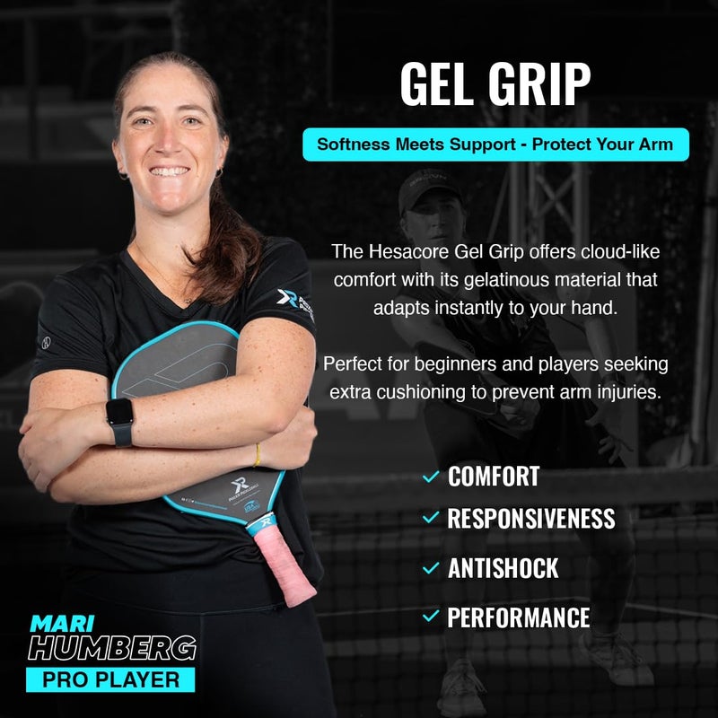 Hesacore Pickleball Paddle Gel Grip - 5.25in - Supports Tennis Elbow, Enhances Grip Strength, Reduces Vibration with Finger Support and Anti-Sweat - Medium - Image 4