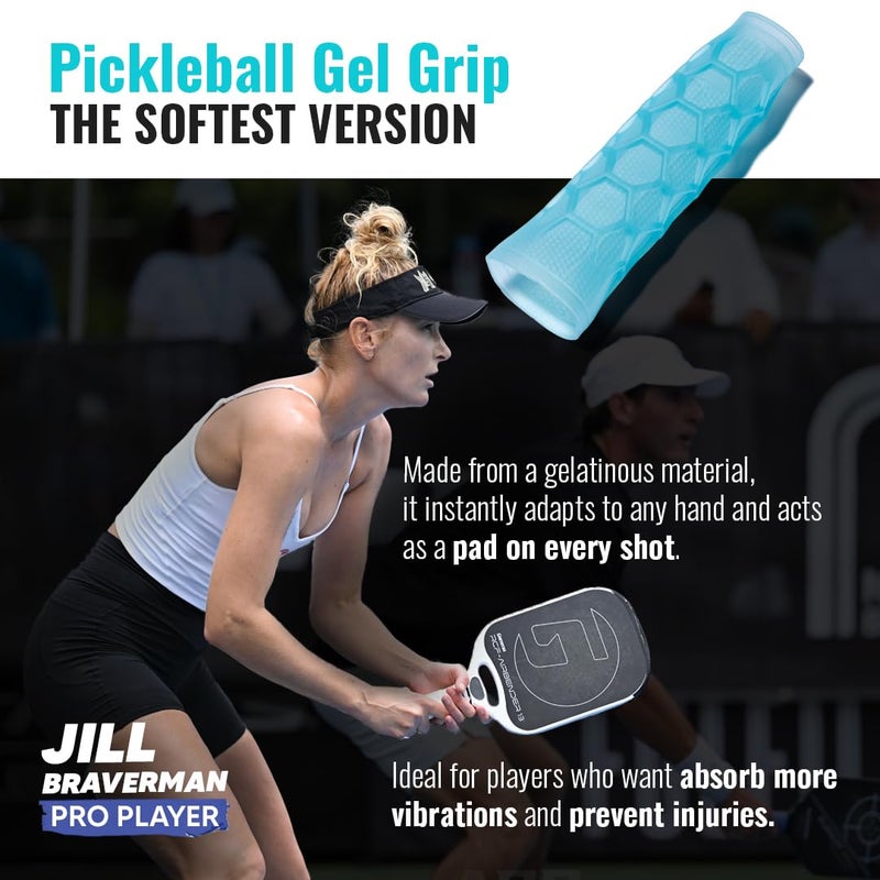 Hesacore Pickleball Paddle Gel Grip - 5.25in - Supports Tennis Elbow, Enhances Grip Strength, Reduces Vibration with Finger Support and Anti-Sweat - Medium - Image 5